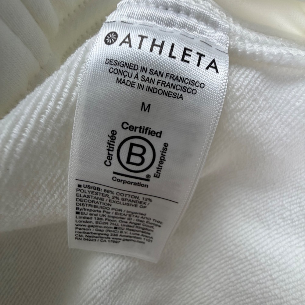 Athleta Coaster Luxe Recovery Shorts White Athletic Lounge Size M NEW - Picture 8 of 11